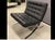 Textile Mid 20th Century In the Style of Ludwig Mies Van Der Rohe for Knoll - A Pair of Barcelona-Style Black and Chrome Chairs For Sale - Image 7 of 11