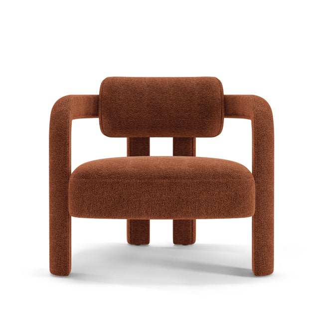 Double Arch Armchair in Orange Chenille from Insidherland, in New conditions. Designed from 2000 Labeled by Maker