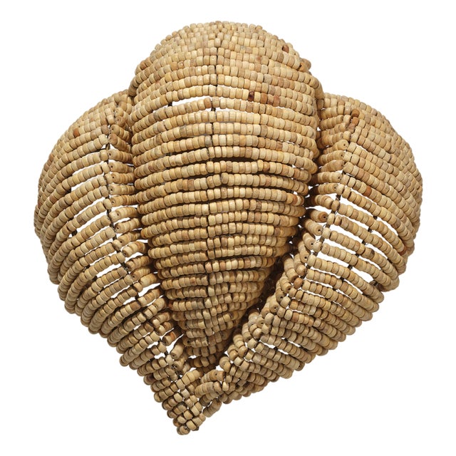 Jamie Young Anguilla Wall Sconce in Natural Wood Beads For Sale