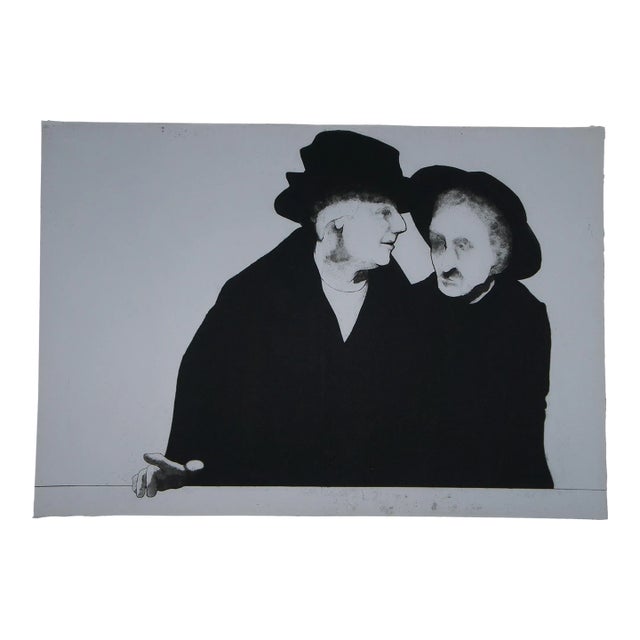 Charles Roth 1975 Subtle Situation #2 Black & White Aquatint Etching 40" For Sale