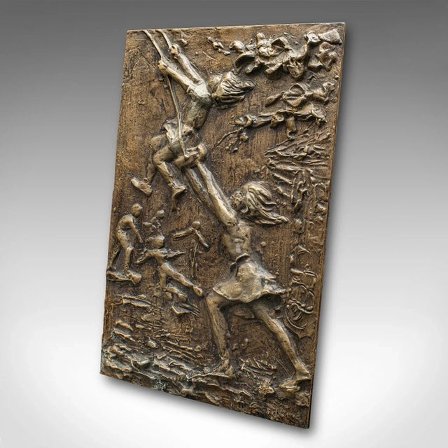 Mid-Century Modern 1950's Vintage Decorative Relief Plaque For Sale - Image 3 of 8