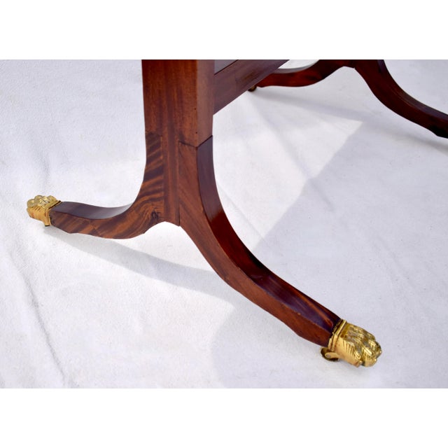 Brass Early 20th Century Regency Mahogany Sofa Table With Drop Sides and Brass Castors For Sale - Image 8 of 13