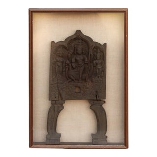 Sacred Wall Art, Framed Antique Chariot Carving For Sale