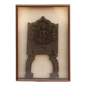 Sacred Wall Art, Framed Antique Chariot Carving