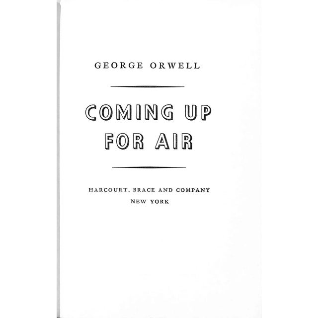 Traditional "Coming Up for Air" 1950 Orwell, George For Sale - Image 3 of 4