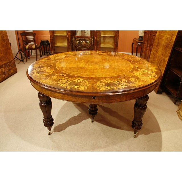 Burr Walnut Marquetry Dining Table and Chairs, 1990s, Set of 19 For Sale - Image 13 of 18