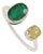 Modern Toi Et Moi Emerald & Yellow Diamond Bypass Ring Size 8, 1.88ct in 18k White Gold For Sale