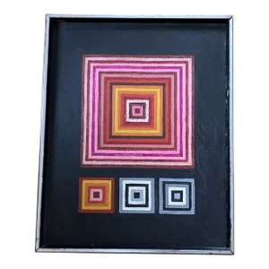 Vintage Frank Stella Style Abstract Painting