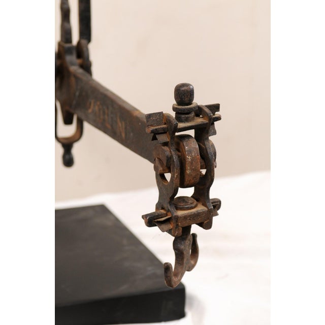 Mid 20th Century French Mercantile Iron Scale on Stand For Sale In Atlanta - Image 6 of 12