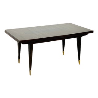 Art Deco Macassar Ebony Extendable Dining Table, France, 1940s For Sale
