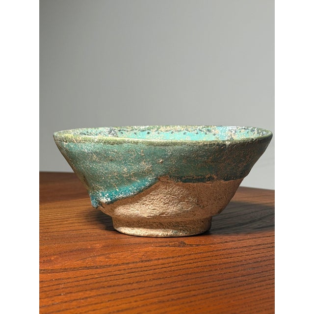Seljuk Turquoise Glazed Pottery Bowl For Sale - Image 3 of 15