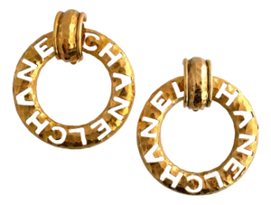 Chanel Open Work Doorknocker Earrings, A Pair