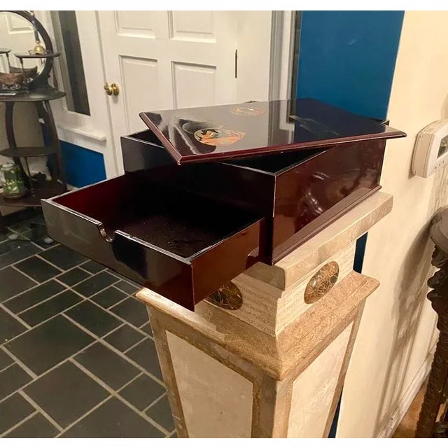 Late 20th Century Lidded Asian Box With One Drawer For Sale In Chicago - Image 6 of 12