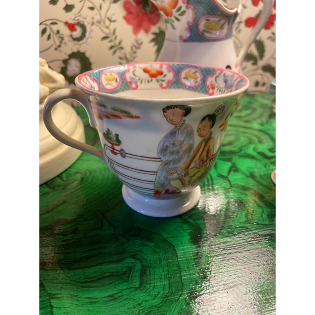 Late 18th Century Hall Porcelain Breakfast Service Mandarin Chinoiserie, 23 Pieecs For Sale - Image 4 of 9