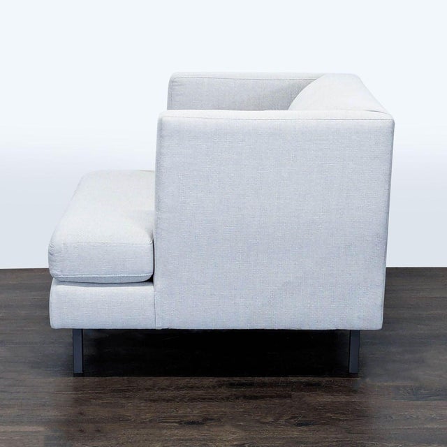 Modern Cb2 Avec Modern Light Gray Lounge Chair With Metal Legs For Sale - Image 3 of 9