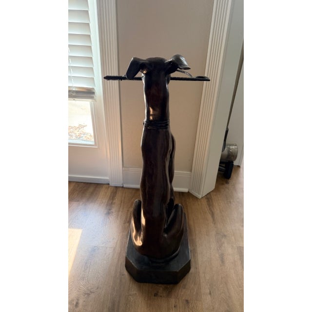 Mid 20th Century Charming Maitlin-Smith Bronze Whippet Dog Umbrella / Cane Stand For Sale - Image 11 of 16