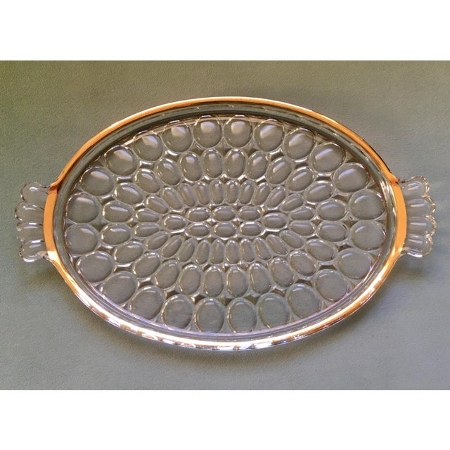 Glass Vintage Jeanette Thumbprint Gold Trimmed Glass Iced Tea Set- 6 Pieces For Sale - Image 7 of 13