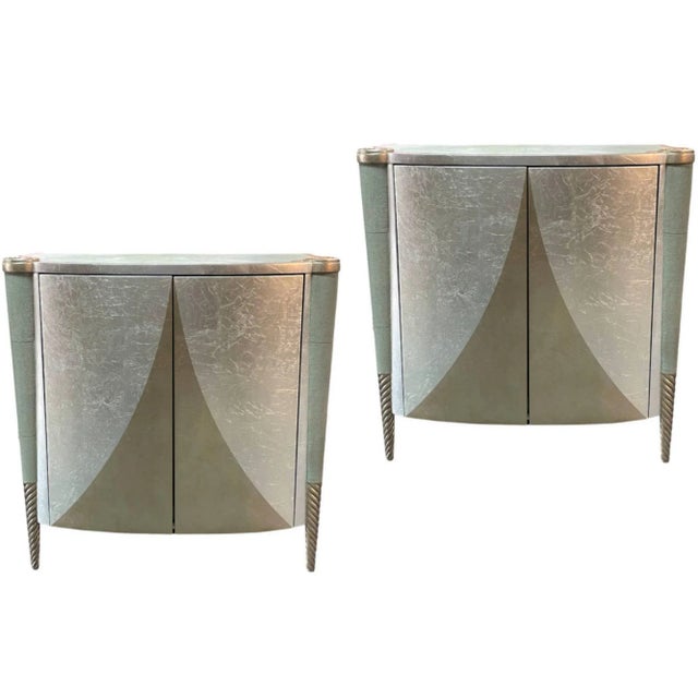 Art Deco Silver Leaf and Shagreen Chests - a Pair For Sale - Image 13 of 13