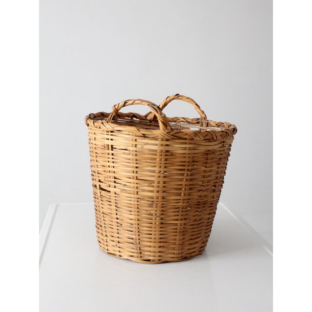Vintage Woven Wicker Basket For Sale - Image 9 of 11