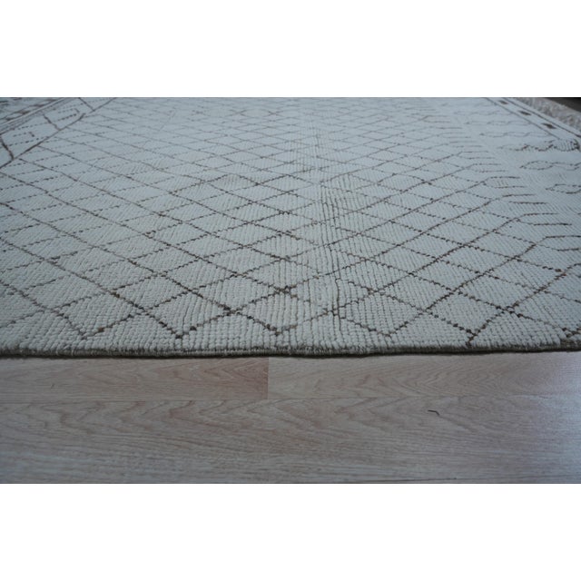 9x12 New Jasmine Moroccan Beni Ourain Design Ivory Hand Knotted Wool Carpet Rug For Sale - Image 9 of 9