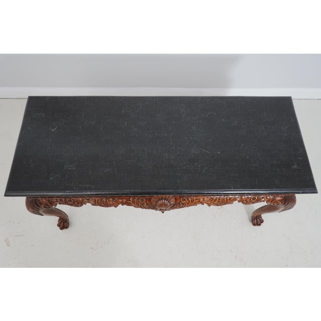 Traditional Maitland Smith Georgian Style Marble Top Console Table For Sale - Image 3 of 16