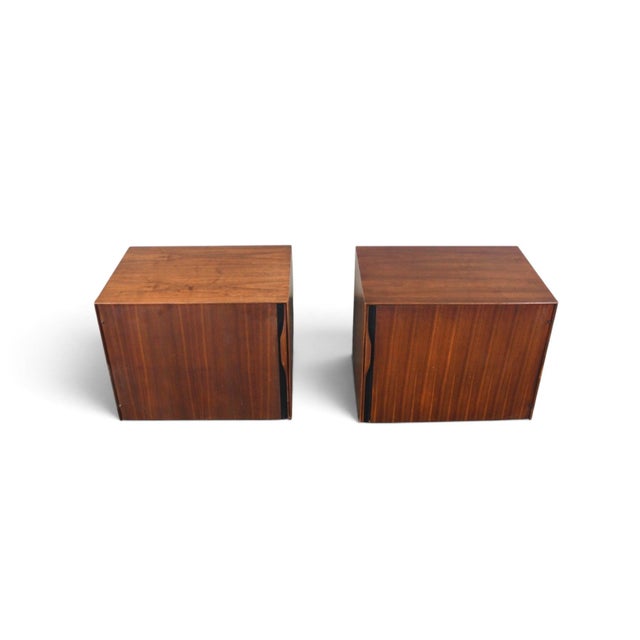 Glenn of California Mid 20th Century Pair of John Kapel Nightstands in Walnut, Attributed For Sale - Image 4 of 8
