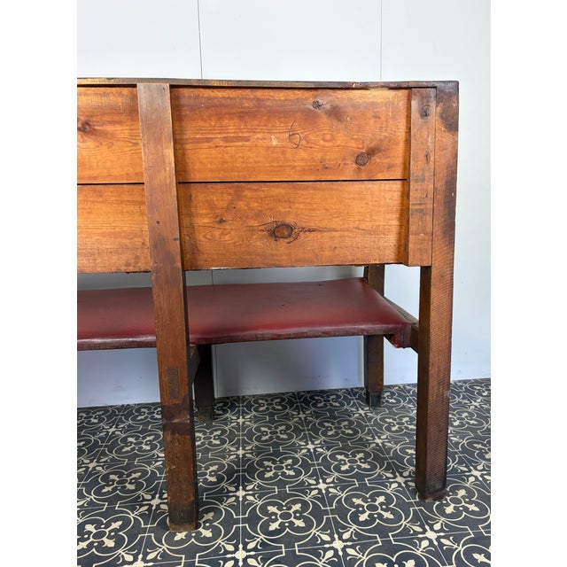Brown 20th Century West Yorkshire Police Station Bench, 1950s For Sale - Image 8 of 18