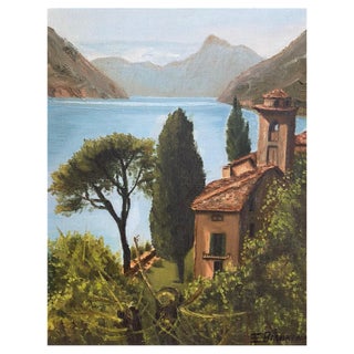E. Bernasconi, Monte San Salvatore Lugano, Oil on Canvas For Sale