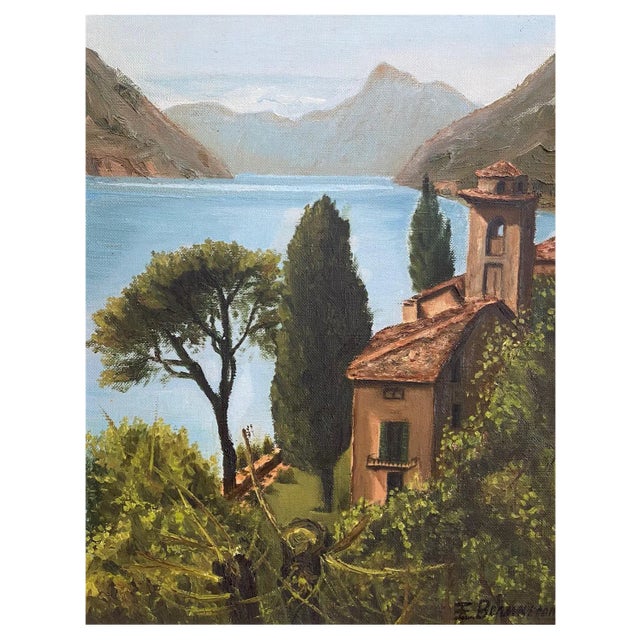 E. Bernasconi, Monte San Salvatore Lugano, Oil on Canvas For Sale