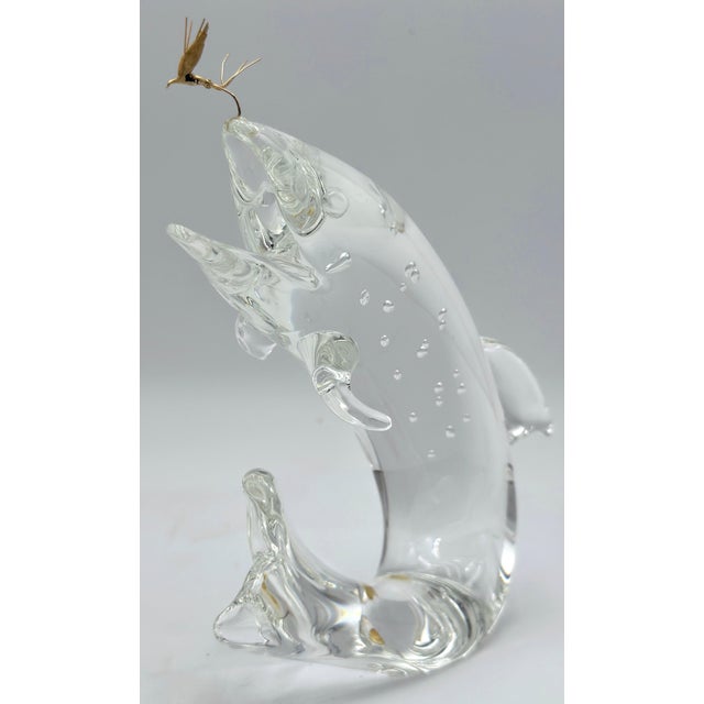 Transparent Steuben Glass & 18K Gold “Trout & Fly” by James Houston, Introduced 1966 For Sale - Image 8 of 18