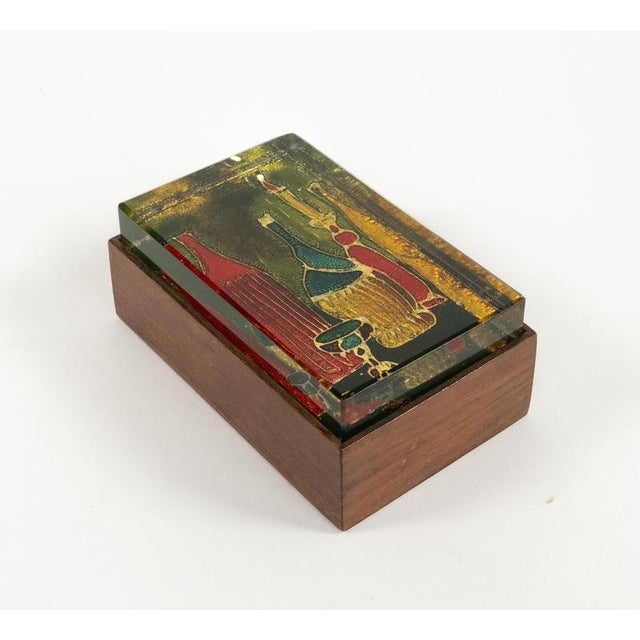 Mid-Century Box in Wood and Art Glass attributed to Erwin Burger for Fontana Arte, Italy, 1950s For Sale - Image 14 of 18