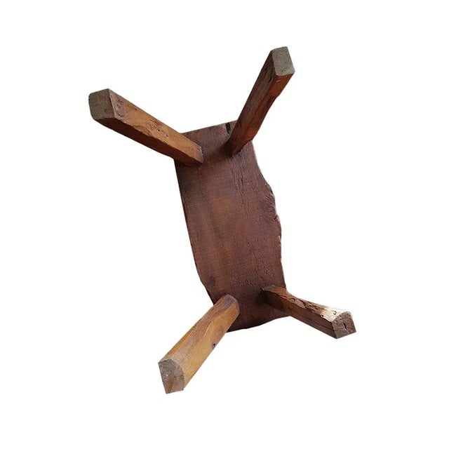 Dutch Primitive Wooden Farm Stool For Sale - Image 6 of 8