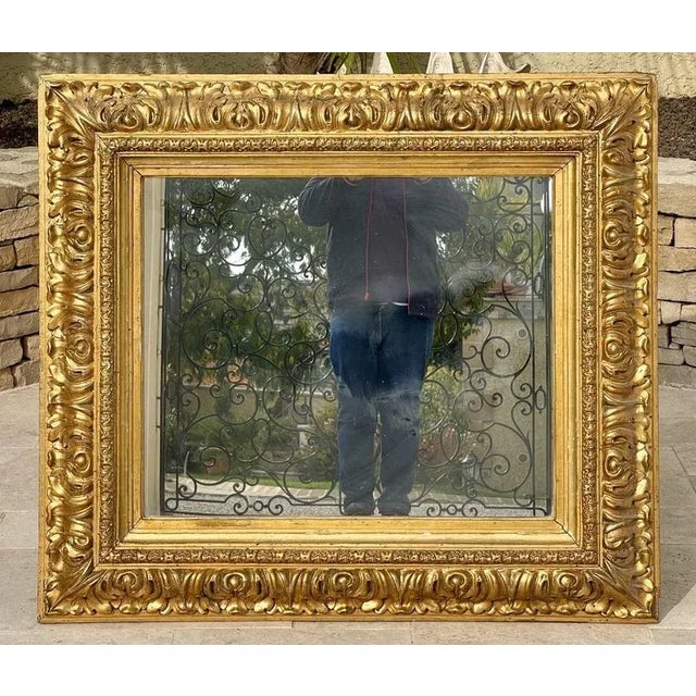 Napoleon III Mirror in Gold Frame For Sale - Image 3 of 10