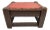 Bohemian Wood Stool Red Vinyl Small and Low For Sale