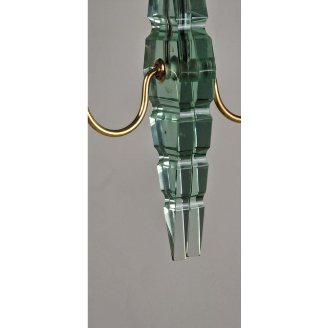 Metal Pendant Lamp in the style of Fontana Arte, 1950s For Sale - Image 7 of 12