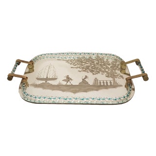 Venetian Muranoglas Reflection with Engraving, 1940s For Sale