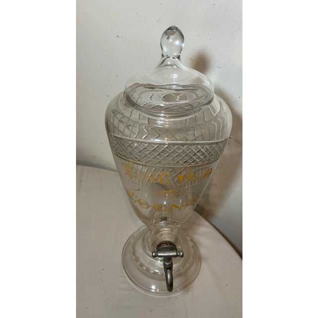 Gold Antique 1800's Cut Glass Crystal Apothecary Fine Old Cognac Liquor Dispenser Jar For Sale - Image 8 of 18