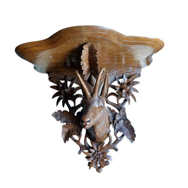 Brown 19th Century Black Forest Carved Bracket Shelf, 1890s For Sale - Image 8 of 8