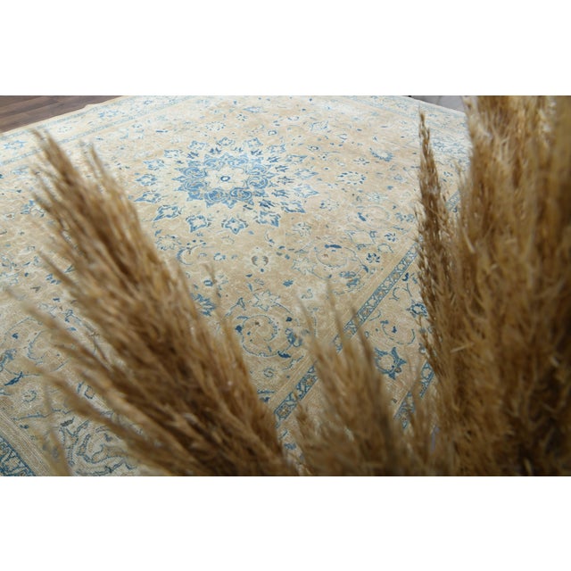 Persian 1970s Vintage Persian Handmade Wool Cotton Orange Area Rug For Sale - Image 3 of 11
