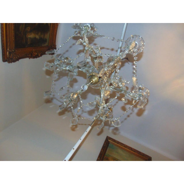 Vintage Crystal Glass Chandelier For Sale - Image 6 of 14