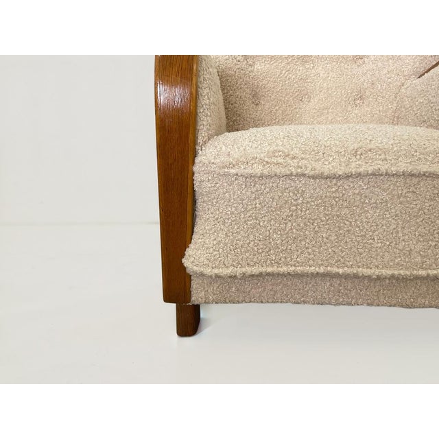 Danish Art Deco Style Lounge Chairs in Beige Bouclé, 1940s, Set of 2 For Sale - Image 11 of 13