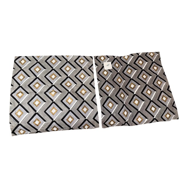 Serena & Lily Diamond Pattern Pillow Covers, Pair For Sale