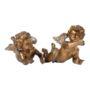 19th Century Carved Giltwood Cherubs - Pair