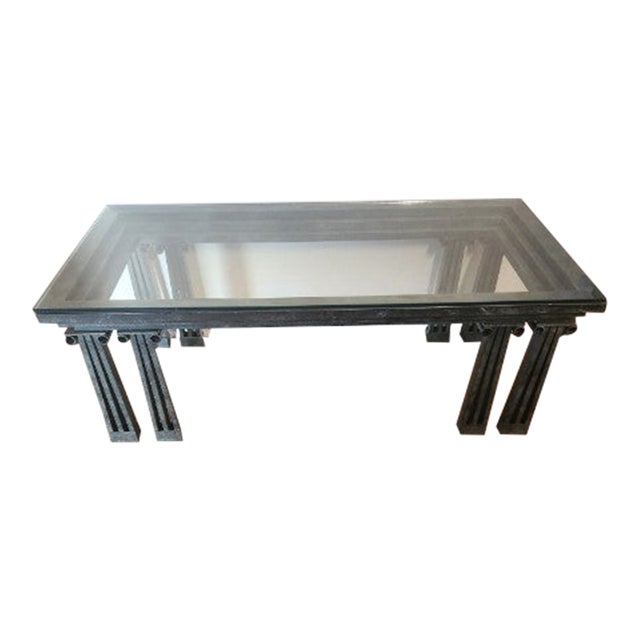 Post-Modern Wrought Iron Coffee Table For Sale