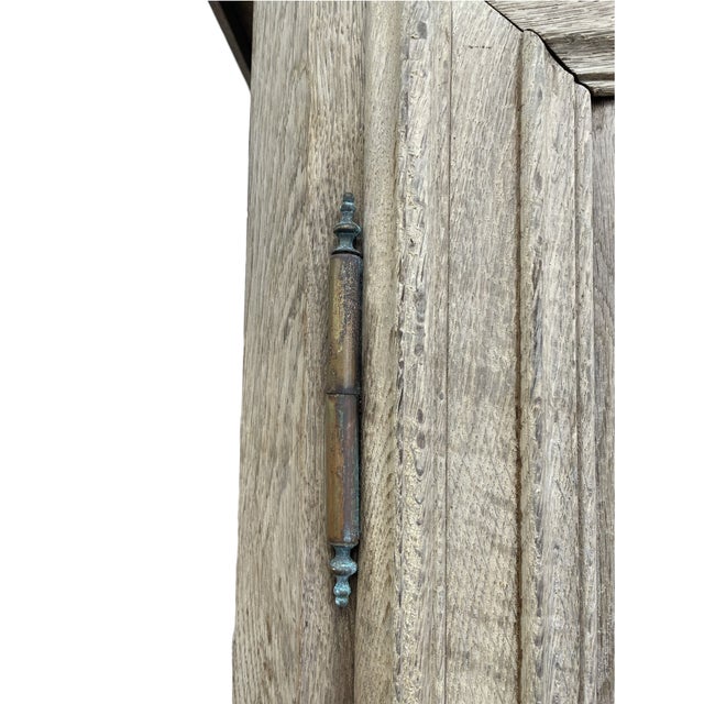 Antique French Provincial Farmhouse Weathered Wood Armoire For Sale In Chicago - Image 6 of 9