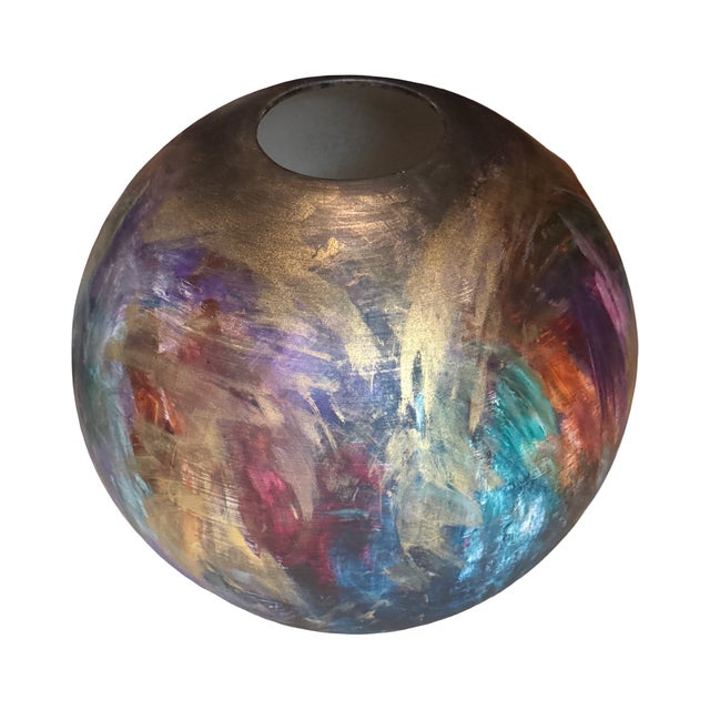 Large Byron & Alyse Sanders Signed Studio Art Pottery Globe-Form Vessel, 1980s For Sale - Image 10 of 17