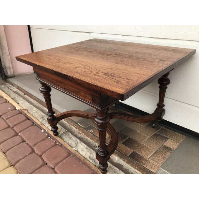 Mahogany and Oak Coffee Table, 1920s For Sale - Image 4 of 18