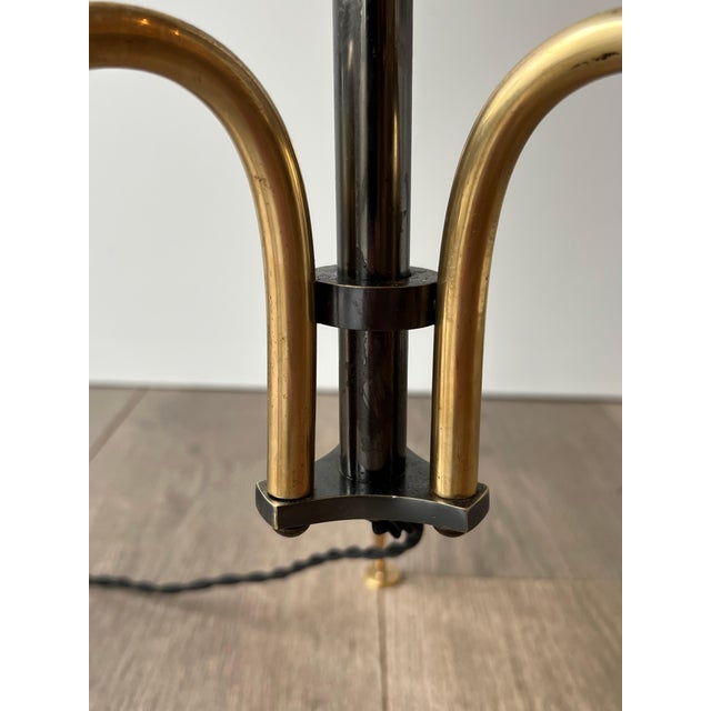 1960s Mid-Century Modern Gun Metal and brass designer floor lamp For Sale - Image 9 of 12