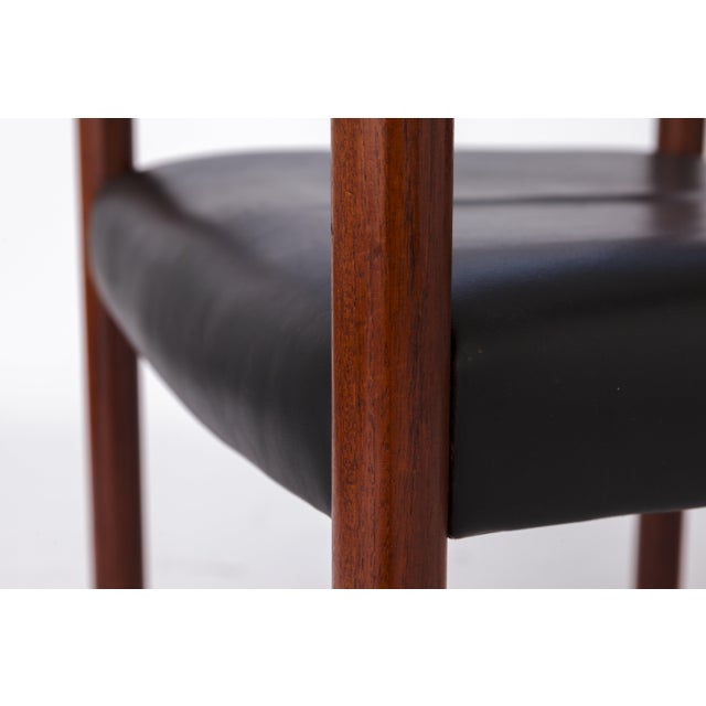Black Vintage Danish Teak Armchairs, 1960s, Set of 6 For Sale - Image 8 of 12
