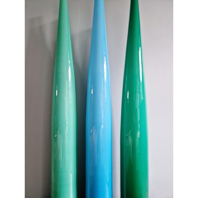 Green and Blue Murano Glass Suspensions by Alessandro Pianon for Vistosi, 1960s, Set of 3 For Sale - Image 15 of 18
